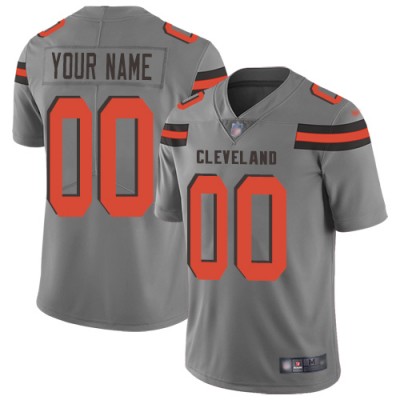 Nike Cleveland Browns Customized Gray Men's Stitched NFL Limited Inverted Legend Jersey